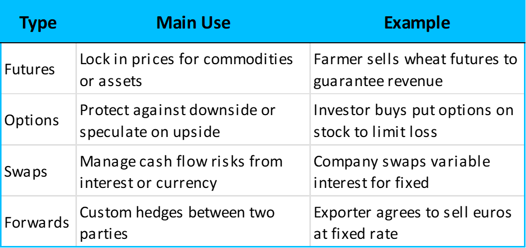 Common derivates and uses